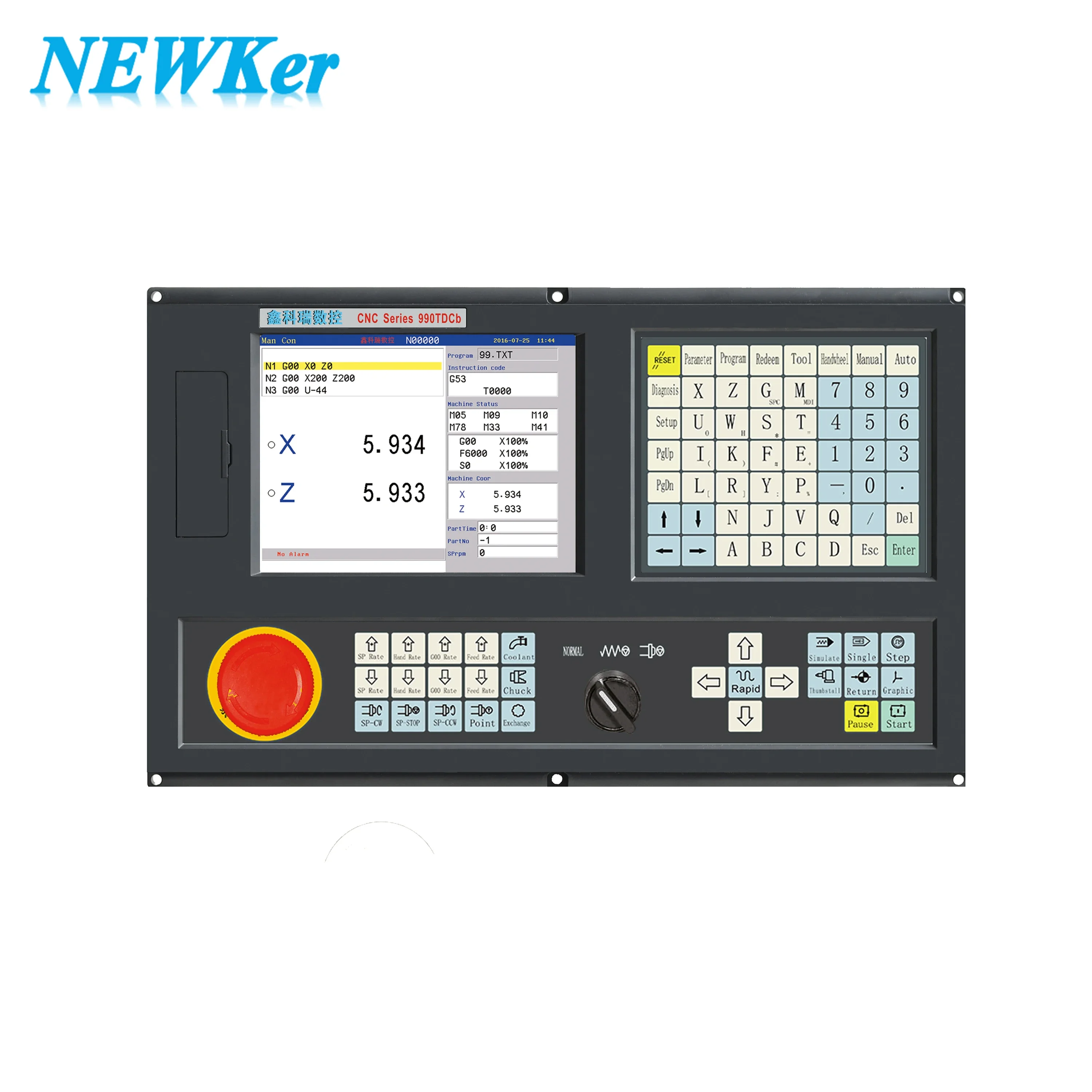 NEWKer cnc lath remote controller petite 6 axis cnc controller and cnc control 2 axis turning similar with gsk