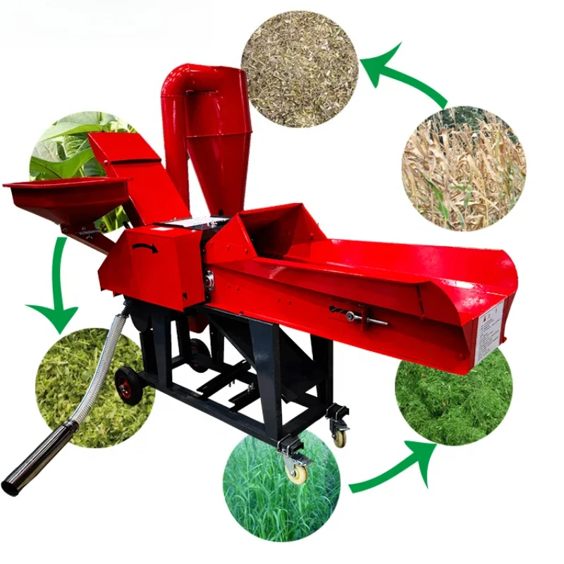 شف القش كسارة الدواجن العشب التقطيع سيلاج المروحية القش Fodder العلف آلة قطع القشر