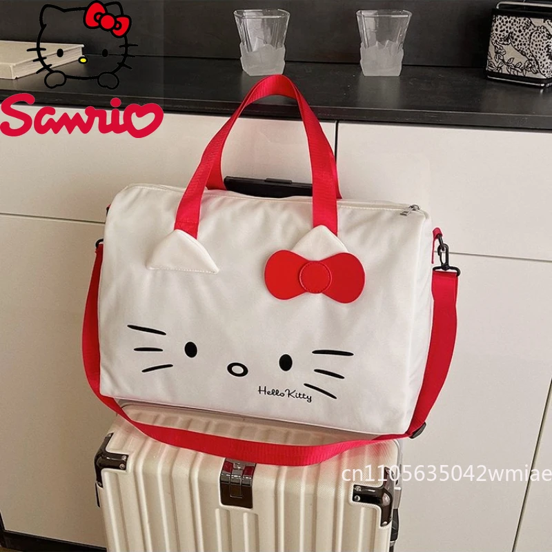 Hello Kitty New Travel Handbag Fashion High Quality Multi Functional Luggage Bag Cartoon Versatile Large Capacity Storage Bag