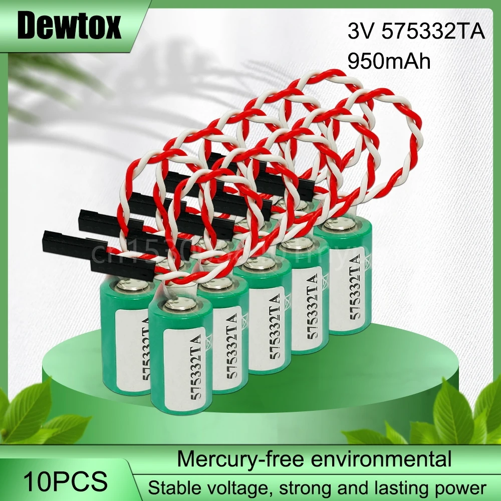 

10PCS 575332TA 3V 840D 810D 6FC5247-0AA18-0AA0 3V 950mAh PLC Lithium Battery Black 2-wire Plug