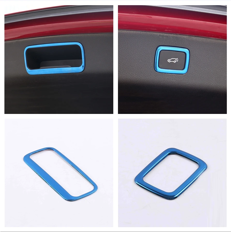 For MG HS 2018 - 2020 2022 Car Taildoor Trunk Switch Handle Frame Trims Accessories Tailgate Tail Door Inside Stainless Steel