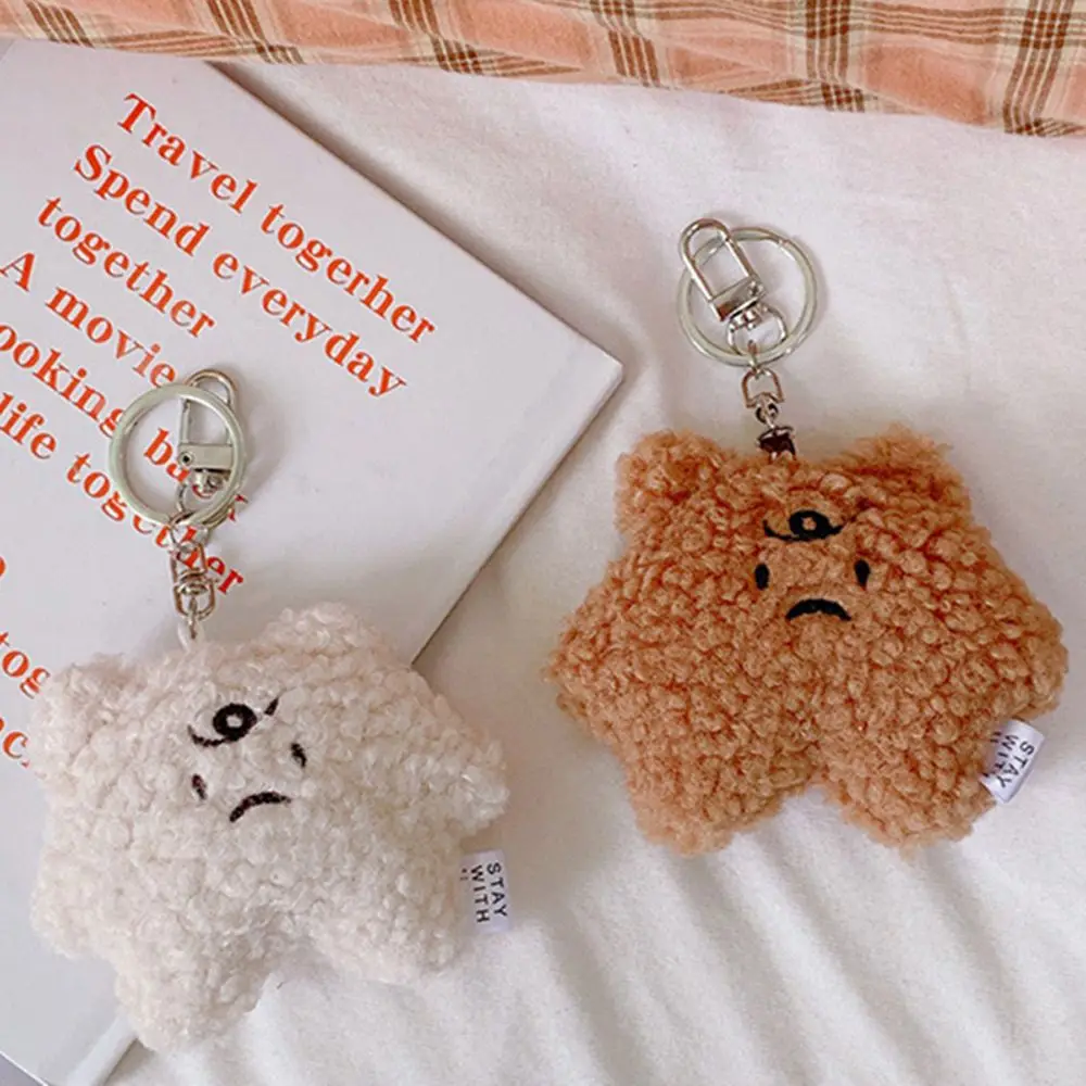 Hanging Keychain Girl Decoration Ins Bear Key Ring Pendant Car Key Ring Plush Keychain Frustrated Bear Plush Keyring Plush Doll