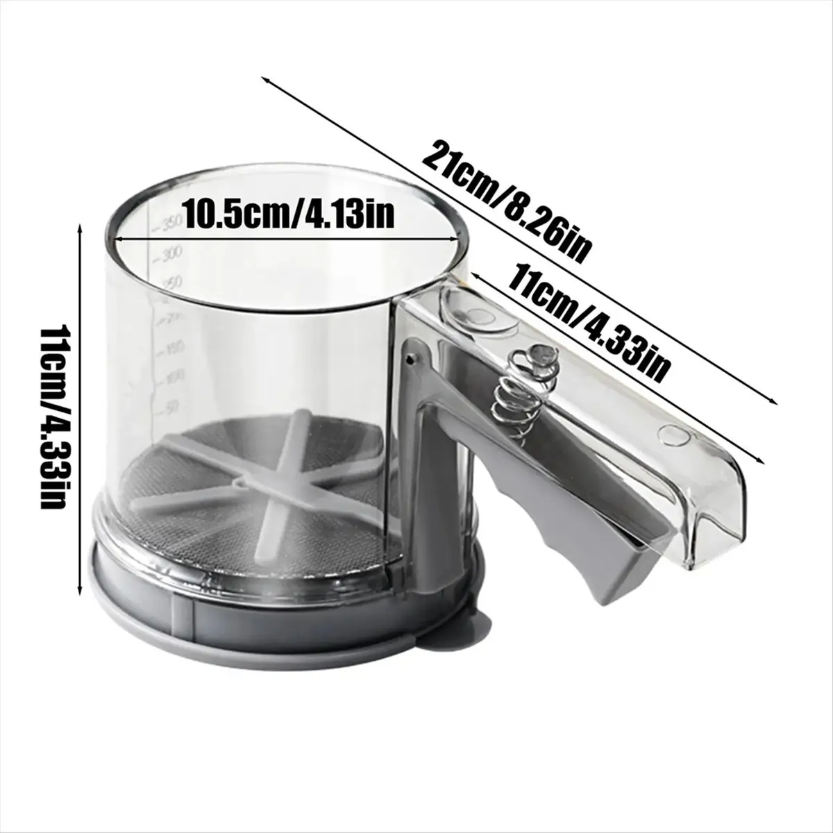 2026 + Flour Sifter HandPress Crank Sifter Sieve Semi-Automatic Duster for Cakes Home Cooking Kitchen Restaurant