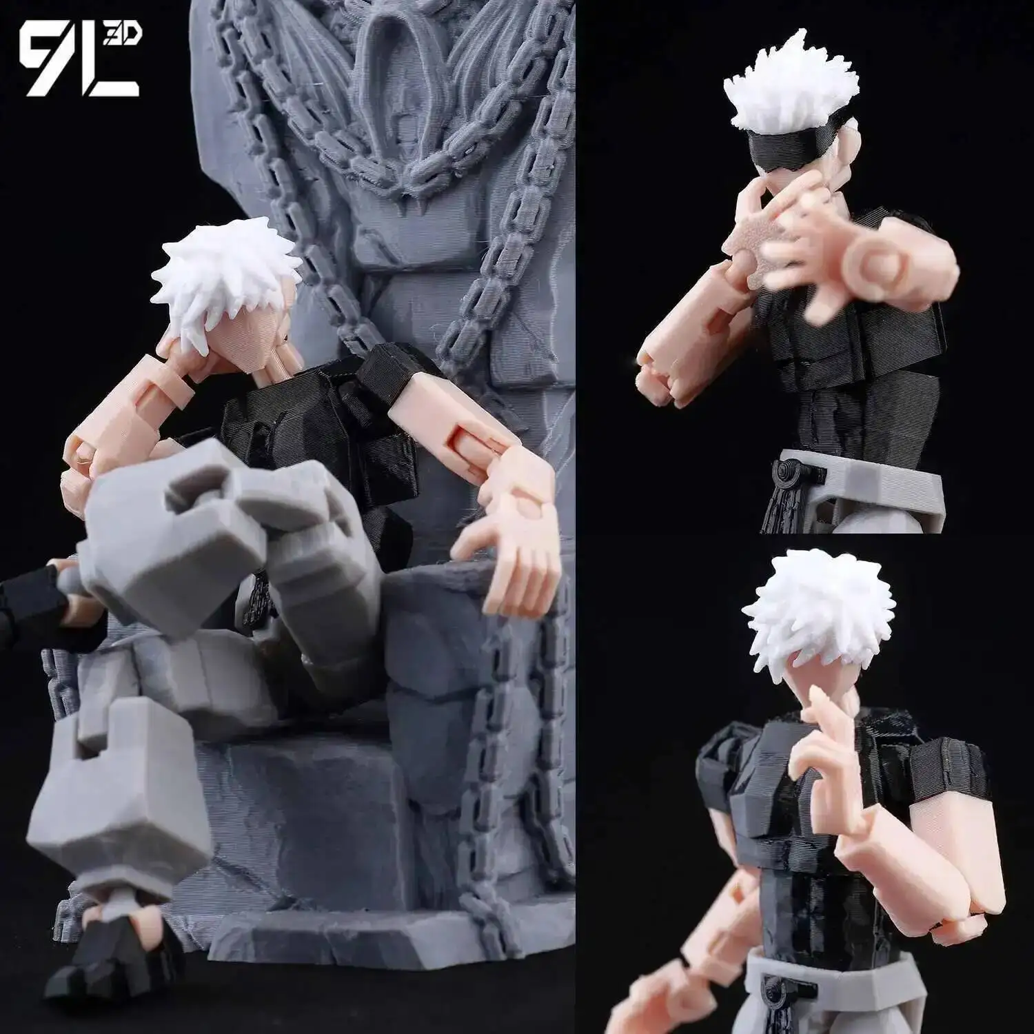 9L3D 인쇄 애니메이션 Jujutsu Kaisen Sukuna Yuji Yuta Satoru Gojo 럭키 더미 13 움직일 수있는 Shapeshift 액션 피규어 마네킹 완구 크기 비교