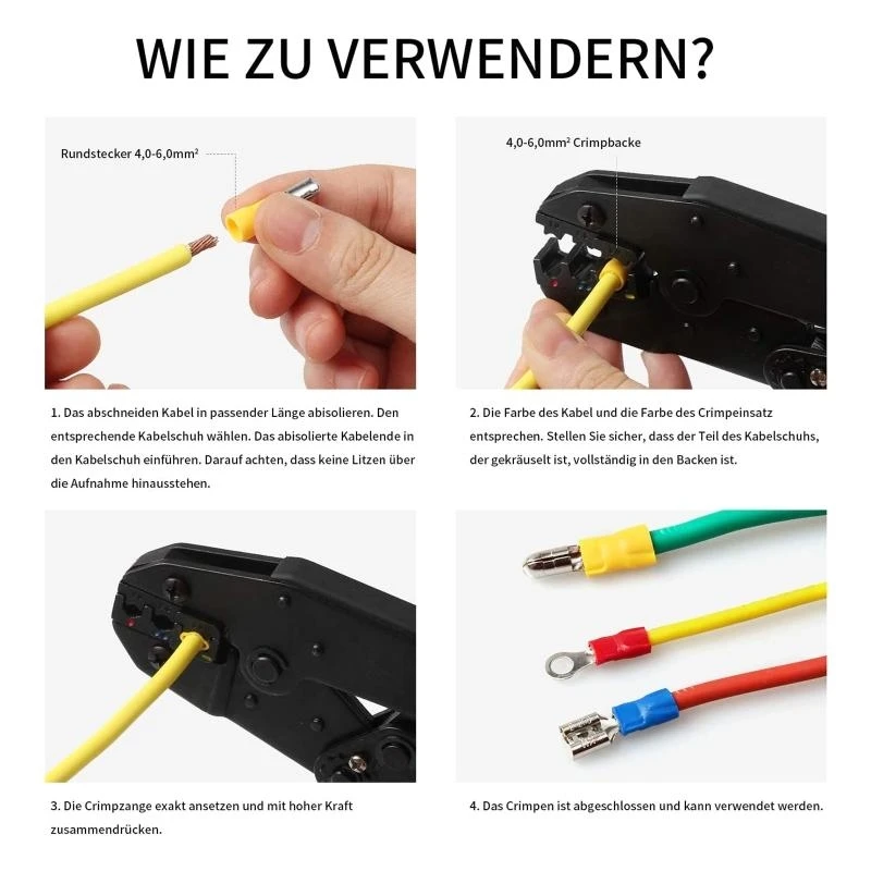 Professional Crimping Tool High Carbon Steel Ratchet Terminal Crimper Top Sale