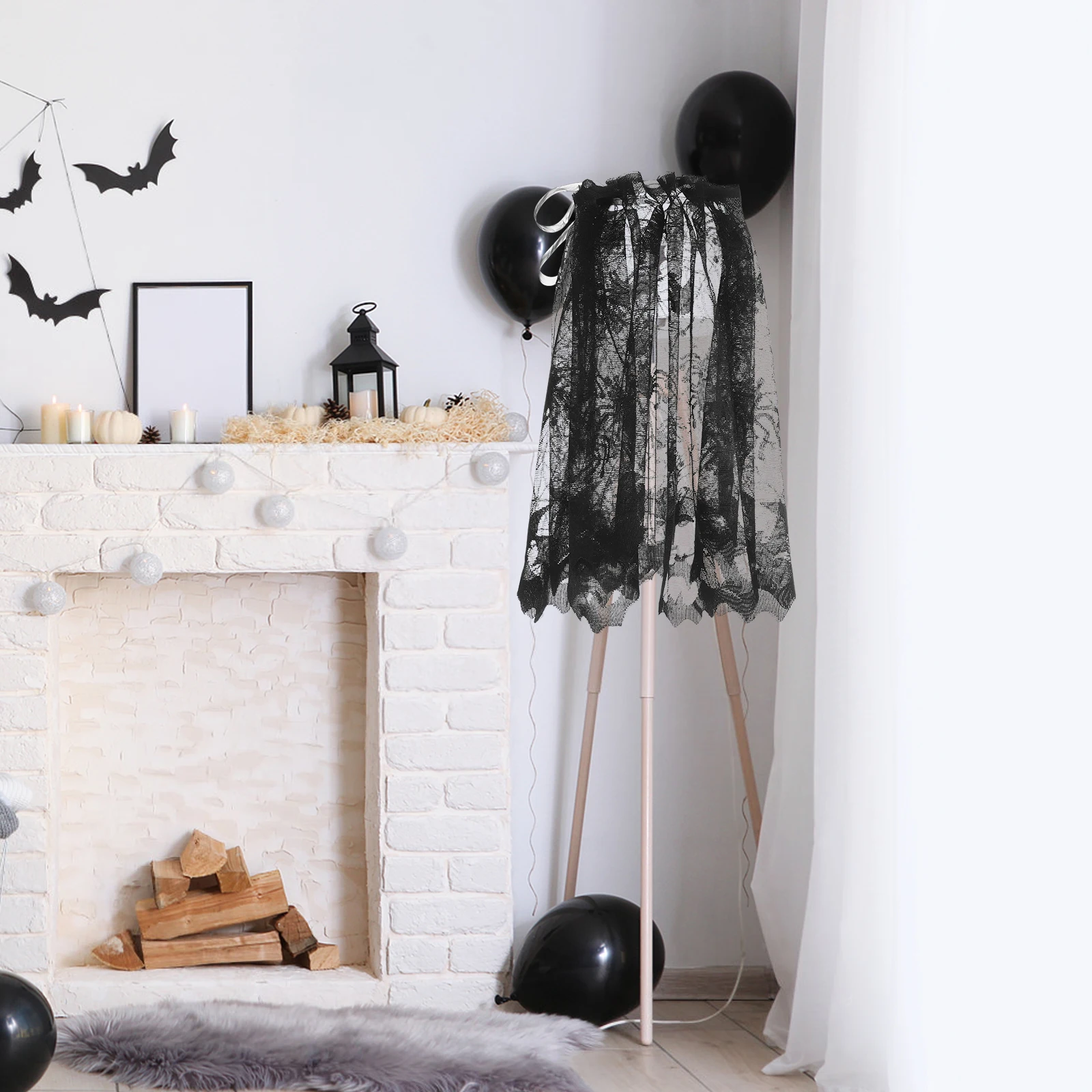 

5pcs Halloween Lamp Shade Cover 20X60 Inch Lace Spiderweb Design Light Decorations For Party Home Use Hanging Covers For Floor