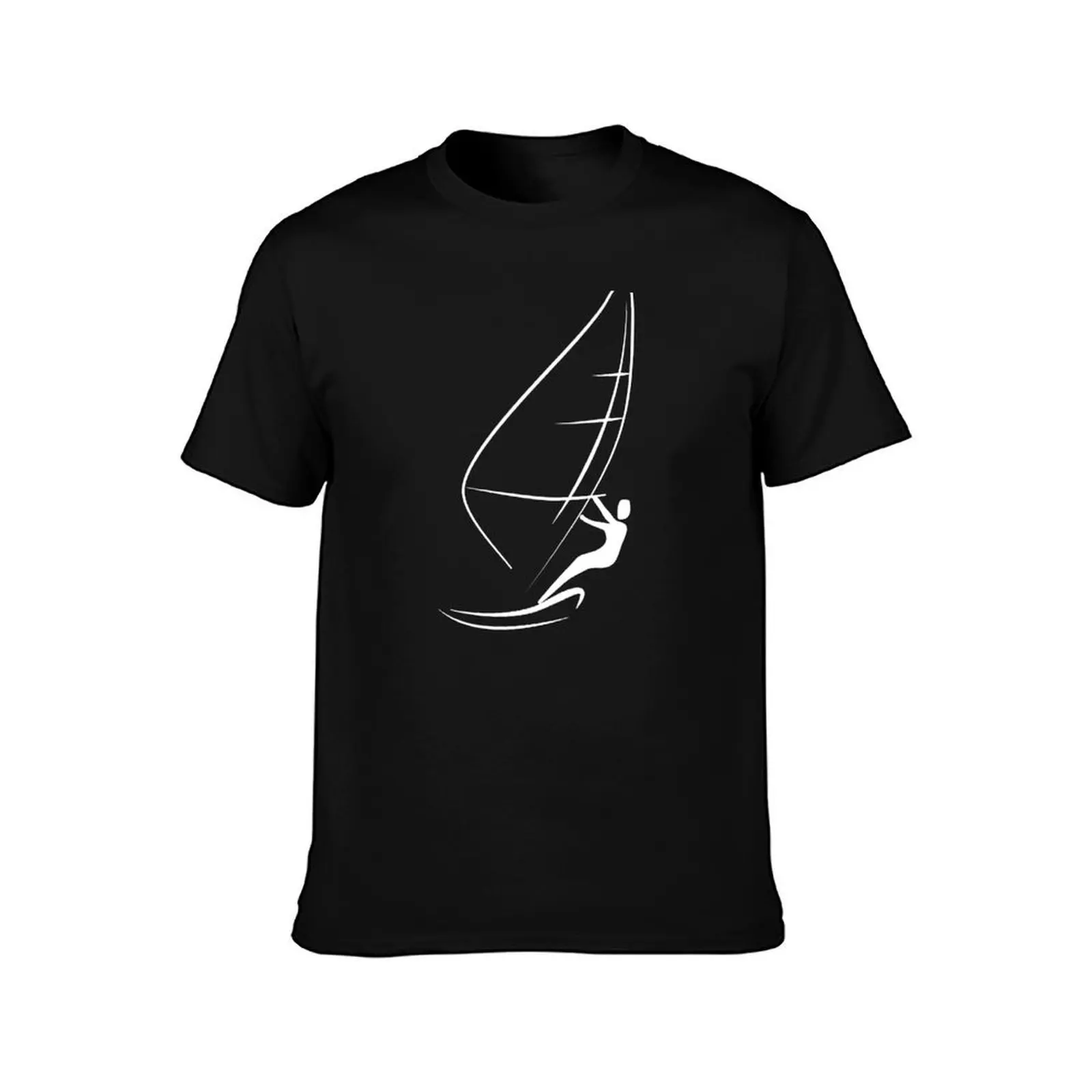 Minimalist Windsurfing Design T-Shirt Casual Lightweight Short Sleeve Top