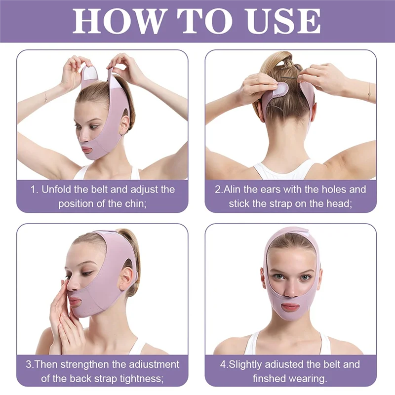 A05G-Reusable Face Slimming Bandage V-Shaped Face Mask Facial Lift For Nasolabial Folds