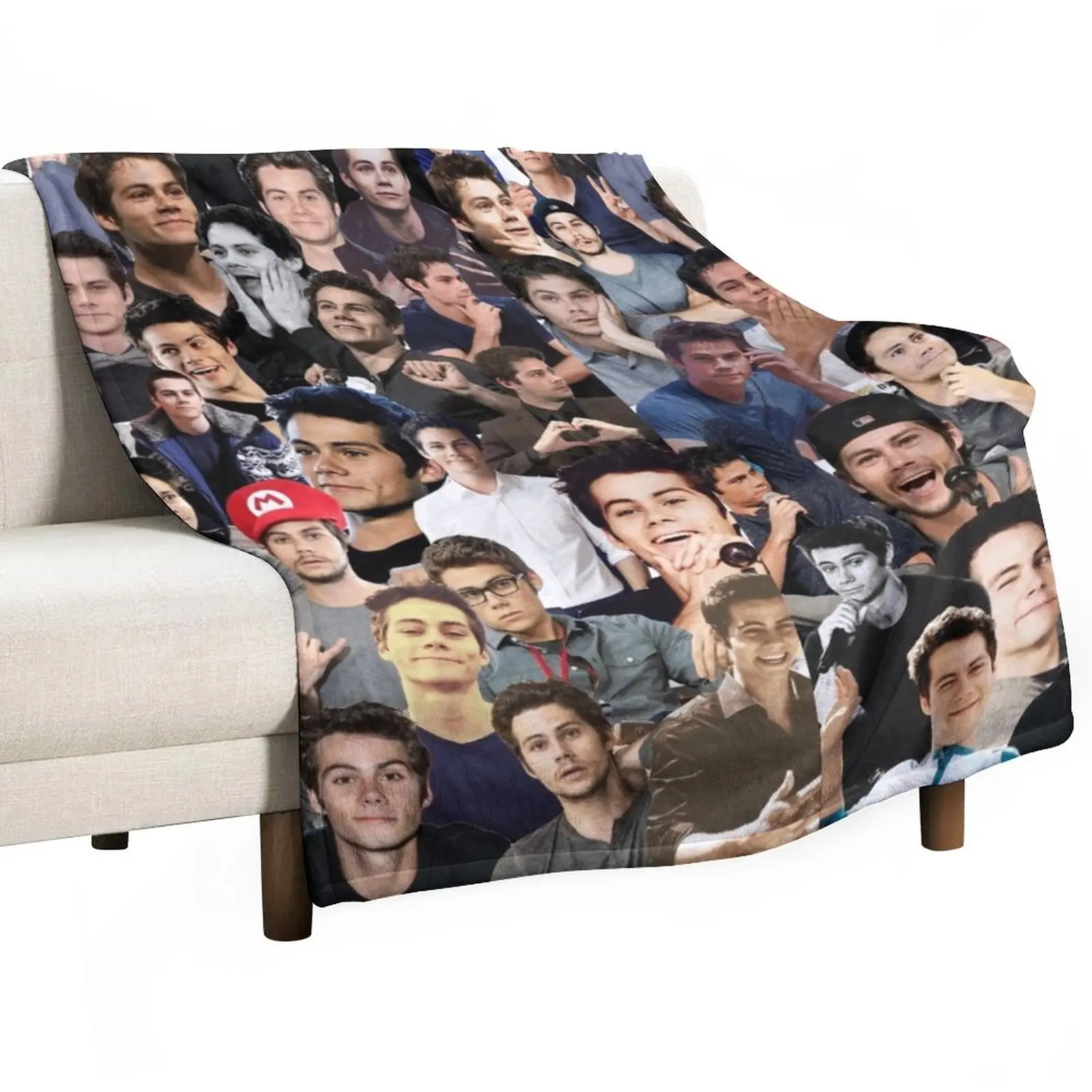 

dylan o'brien collage Throw Blanket Flannel Blanket Sofa Blankets