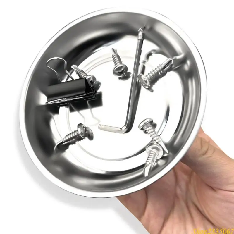 3PCS磁気トレイステンレス鋼磁気ボウルラウンドマグネティックパーツトレイ831F