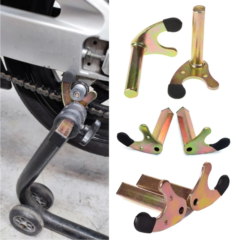 1 Pair Motorcycle Bike Stands Wheel Support Frame Stand Swing Arm Lift Tripod Hooks U-style Hook Fork