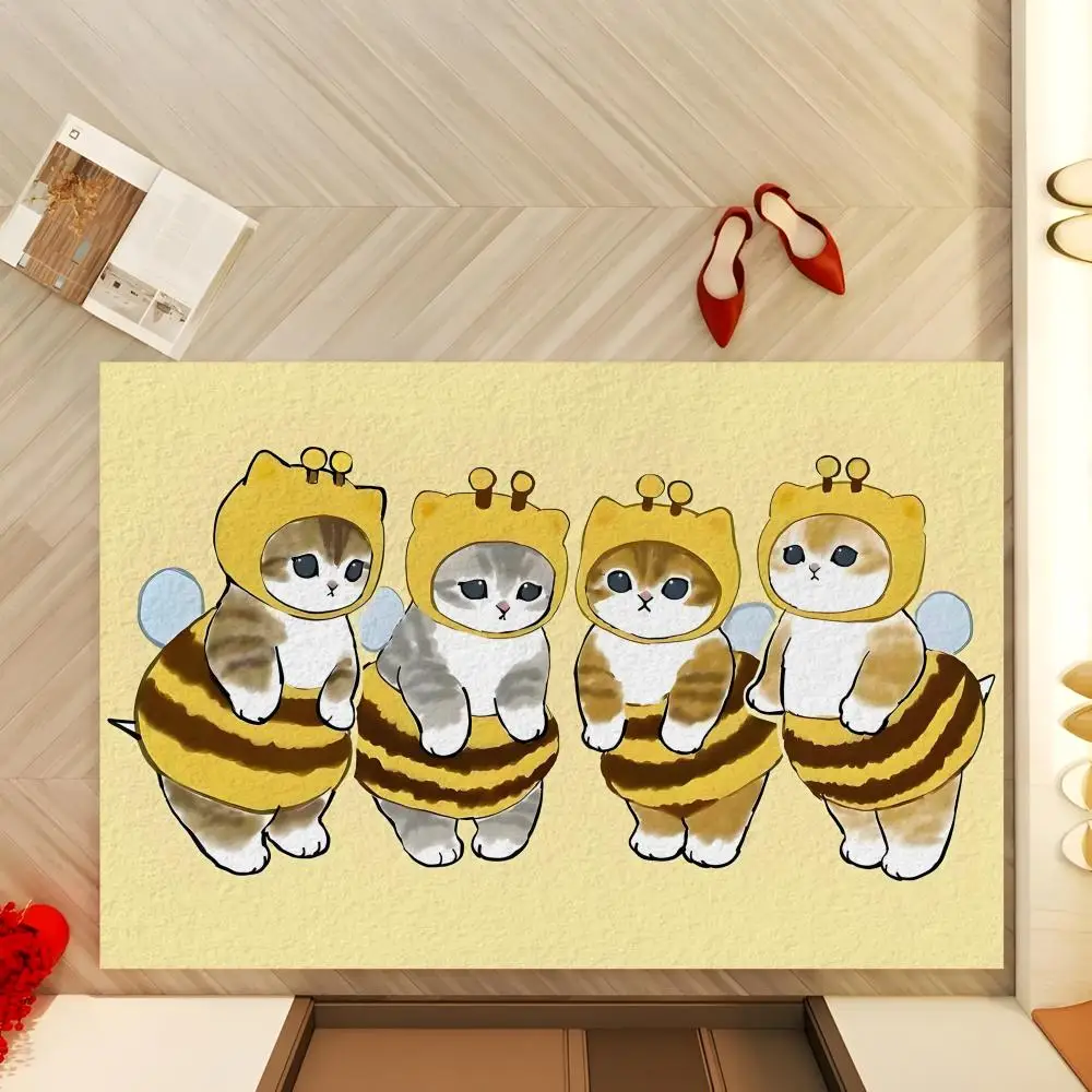 Floor Mat Diatomaceous Earth Bath Mat, QuickDrying, Water Absorb，MultiScene Household Floor Mat C-cartoon kitten