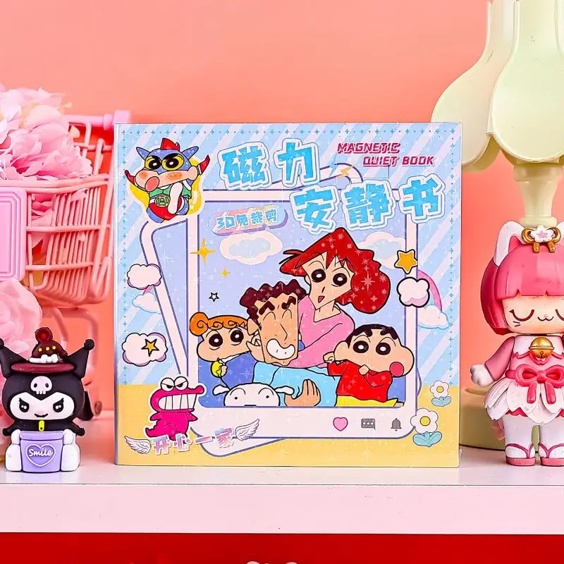 Cartoon Kawaii Shinchan Quiet Book Anime Cute Crayon Shinchan Diy No Cropping Required Magnetic Children Toys Creative Girl Gift