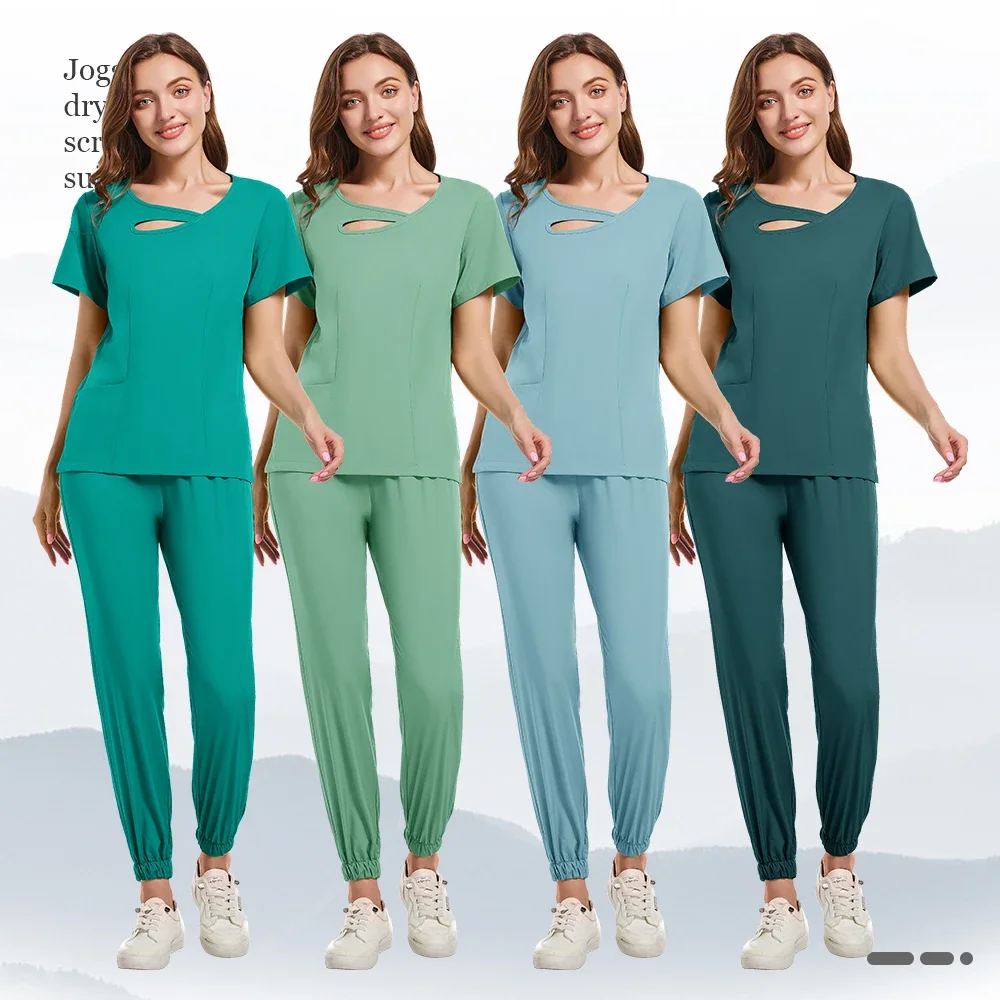 Classic surgical clinician care clothing Dental supplies set Beauty salon work clothes Short sleeve pants scrub spa uniforms