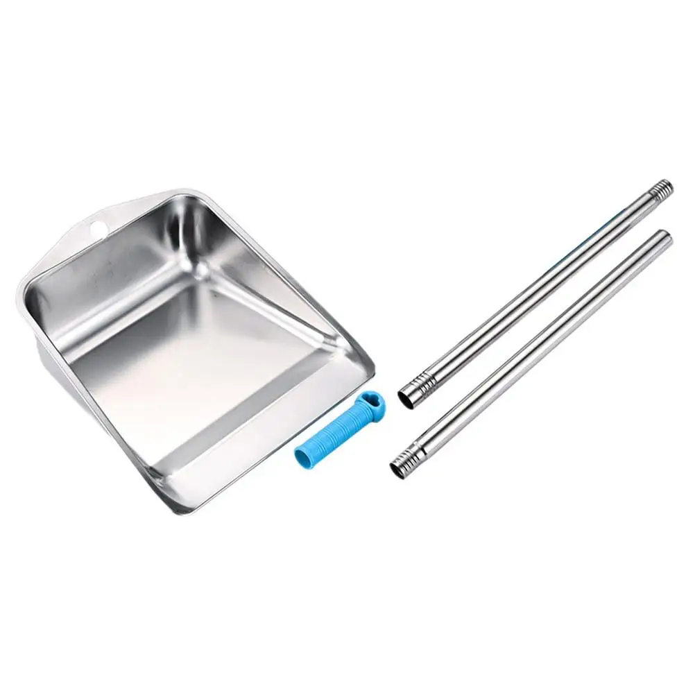 

Stainless Steel Dustpan Upright Long Handle Cleaning Garbage Shovel Home Office Kitchen Bedroom Restaurant Household