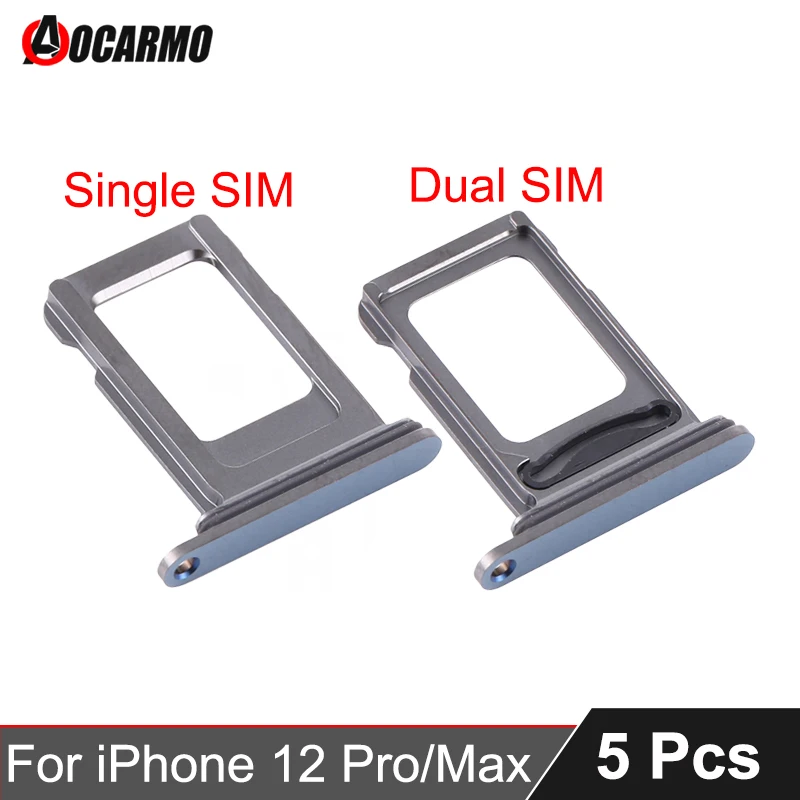 IPhone 12 için 5 adet/grup Pro / 12Pro Max SIM kart tepsi tutucu tek çift yuvası yedek parçalar