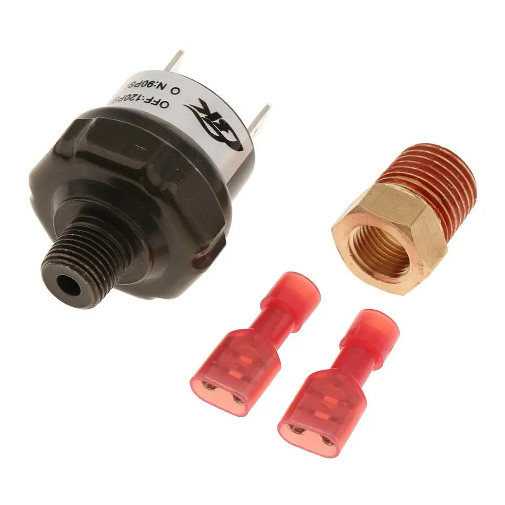 1/4 inch 1/8 inch NPT 90-120 PSI Air Pressure Switch Tank Mount for 12 Compressor Train Air Horn