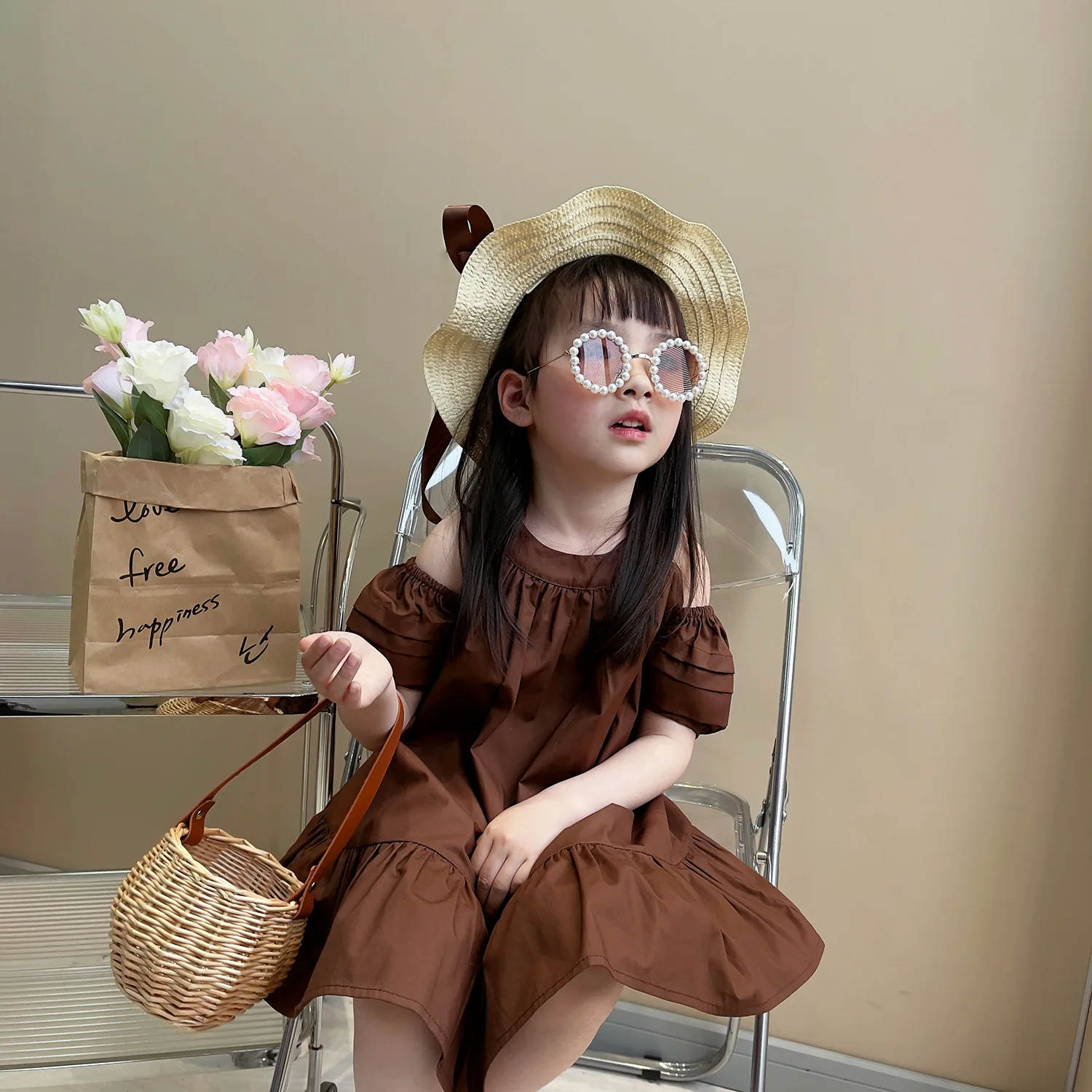 Short Sleeve Brown … - image