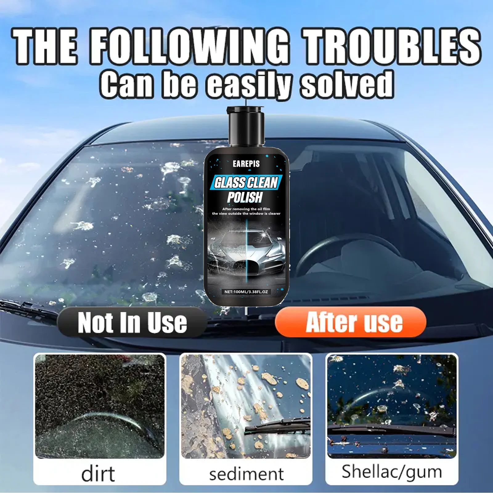 كريم إزالة فيلم الزيت الزجاجي - سهل الاستخدام، حماية طويلة الأمد لنوافذ السيارة، مقاوم للمطر وخالي من الخدوش، تفصيل تلقائي