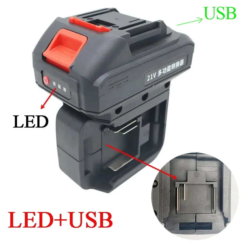 Adapter Converter For Makita 18V Li-ion Battery Case BL1830 For Makita 18V Electric Power Tool Lomvum Zhipu Hongsong LED Light