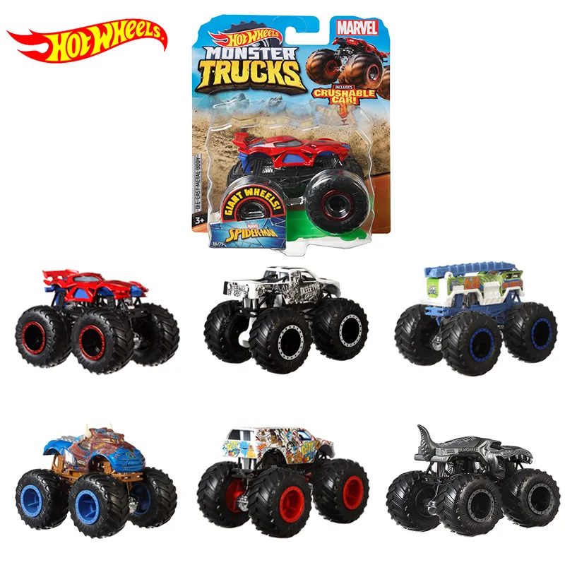 Original Hot Wheels Monster Trucks Car Model Giant Wheels MEGA WREX Diecast 1/64 Vehicle Kid Boy Toys for Cildren Birthday Gift