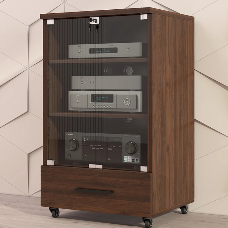 Power amplifier cabinet Professional audio cabinet Solid wood KTV equipment cabinet with lock Home