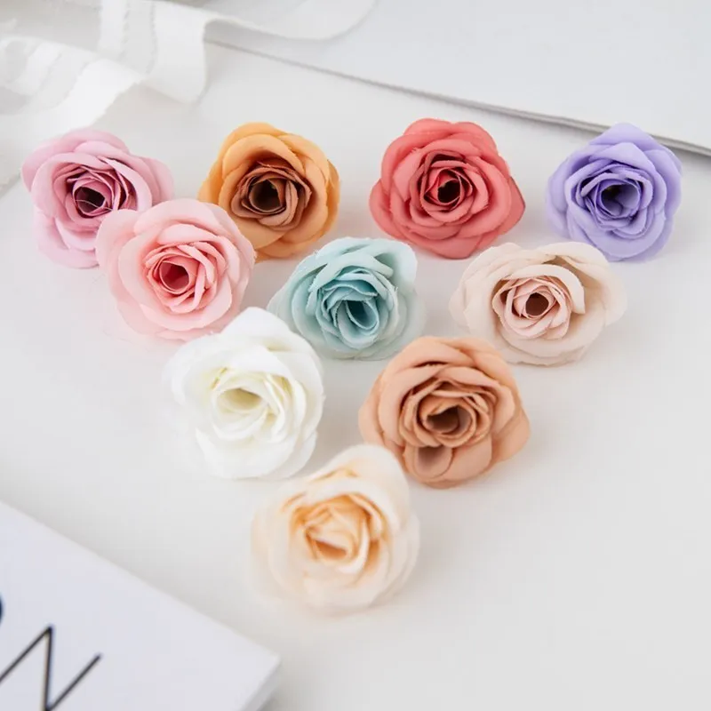 10 Stück Seiden-Kunstblumen Rosenköpfe Großhandel Gartenbogen Heimdekoration Hochzeitsstrauß DIY Blumenvasen-Zubehör – Detail 2
