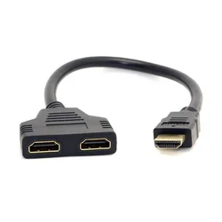 1pc HD 1080P V1.4 2 Dual Port Y Splitter Compatible Splitter Adapter Cable for Playstation TV Camera Convert