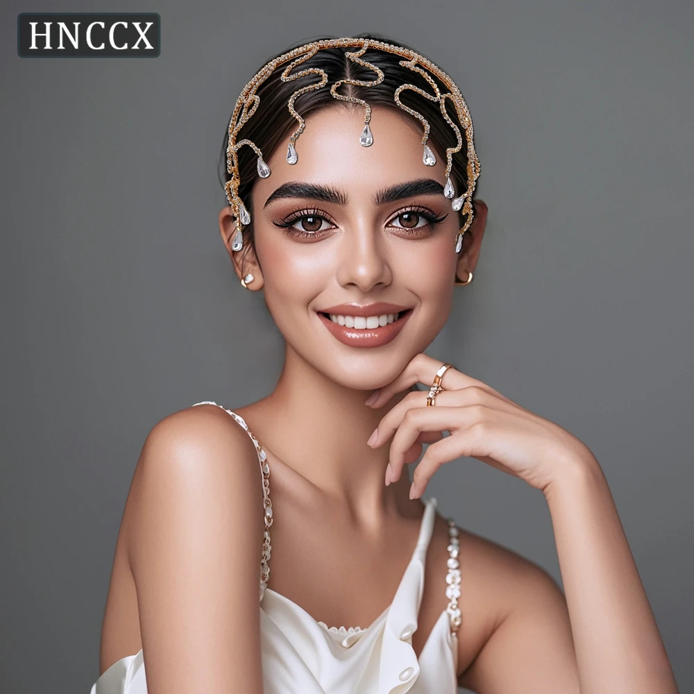 

HNCCX Snake Shape Crown Rhinestone Headdress Shiny Crystal Bridal Headband Wedding Medusa Crown Bridesmaids Headpiece CP467