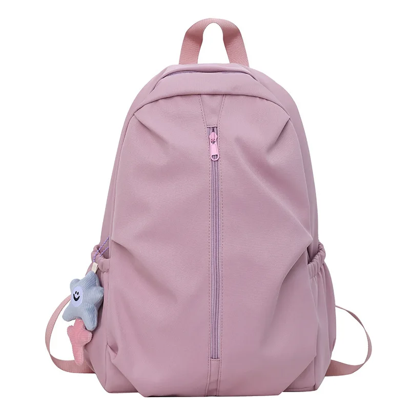 Waterproof Bag Girls Boy Oxford Cloth Multifunctional Stylish Simple Solid Color Large Capacity Casual Zipper Travel Backpack