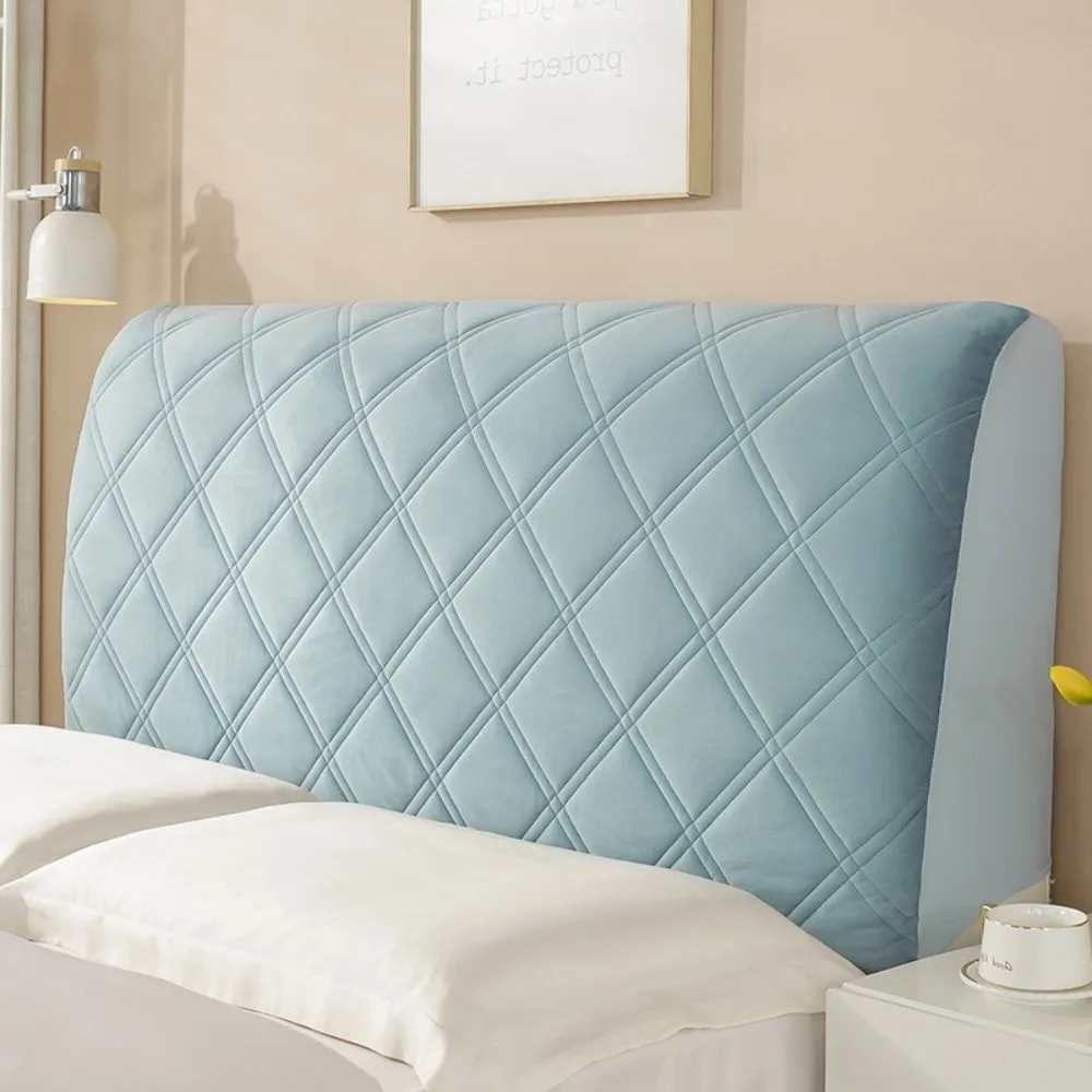 Solid Color Bed Headboard Cover Thickned Velvet Washable Bed Head Cover Dustproof All-inclusive Headboard Protector Household