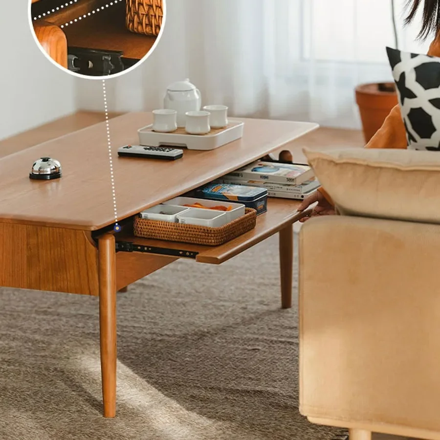 Coffee table dining table dual-purpose multi-function simple solid wood tea table