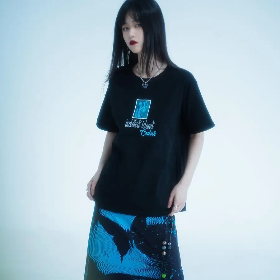 Sense of luxury Skirts Womens Blue Saia Black Butterfly Print High Waist Skirt Woman Y2k Faldas Mujer Moda 2023 Korean