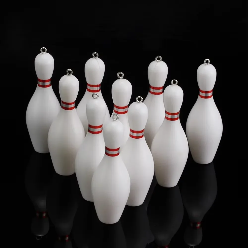 3D Sports Bowling Ball Resin Charms Plastic Mini Pendants Handcraft Findings for DIY Keychain Funny Creative Earring Jewelry