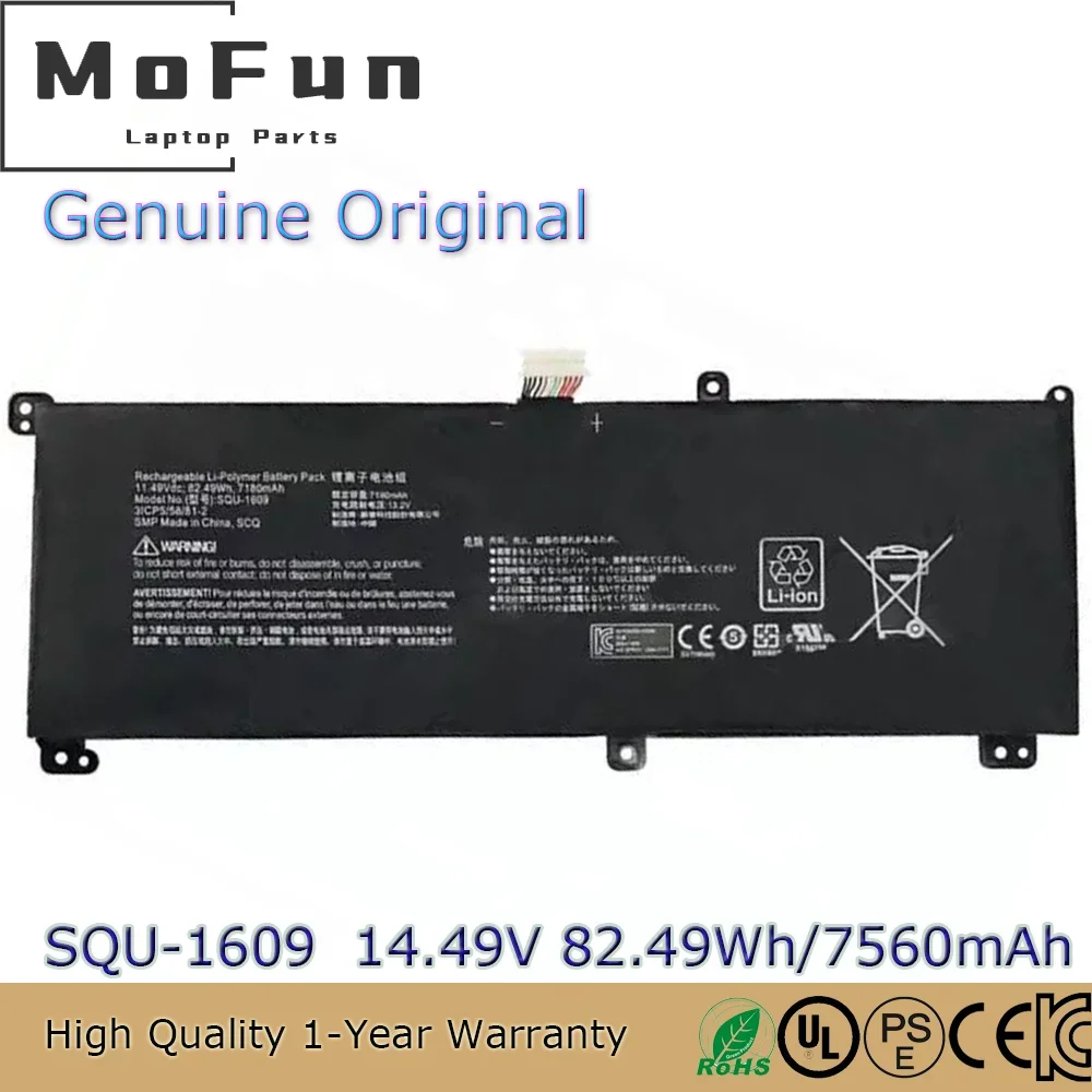 

Совершенно новый оригинальный аккумулятор для ноутбука SQU-1609 11,49 В 82,49 Втч для Hasee 15G870-XA70K SQU-1611 SQU-1710 SQU-1713 и т. д.