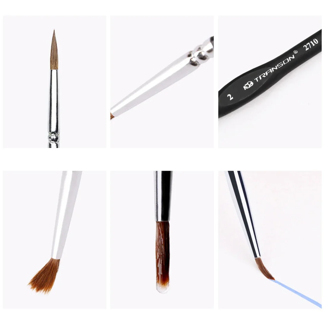 6Pcs 늑대 머리 미니어처 페인트 브러쉬 세트 좋은 자세히 및 바위 그림 모델 숫자 용품 모델 구축 도구