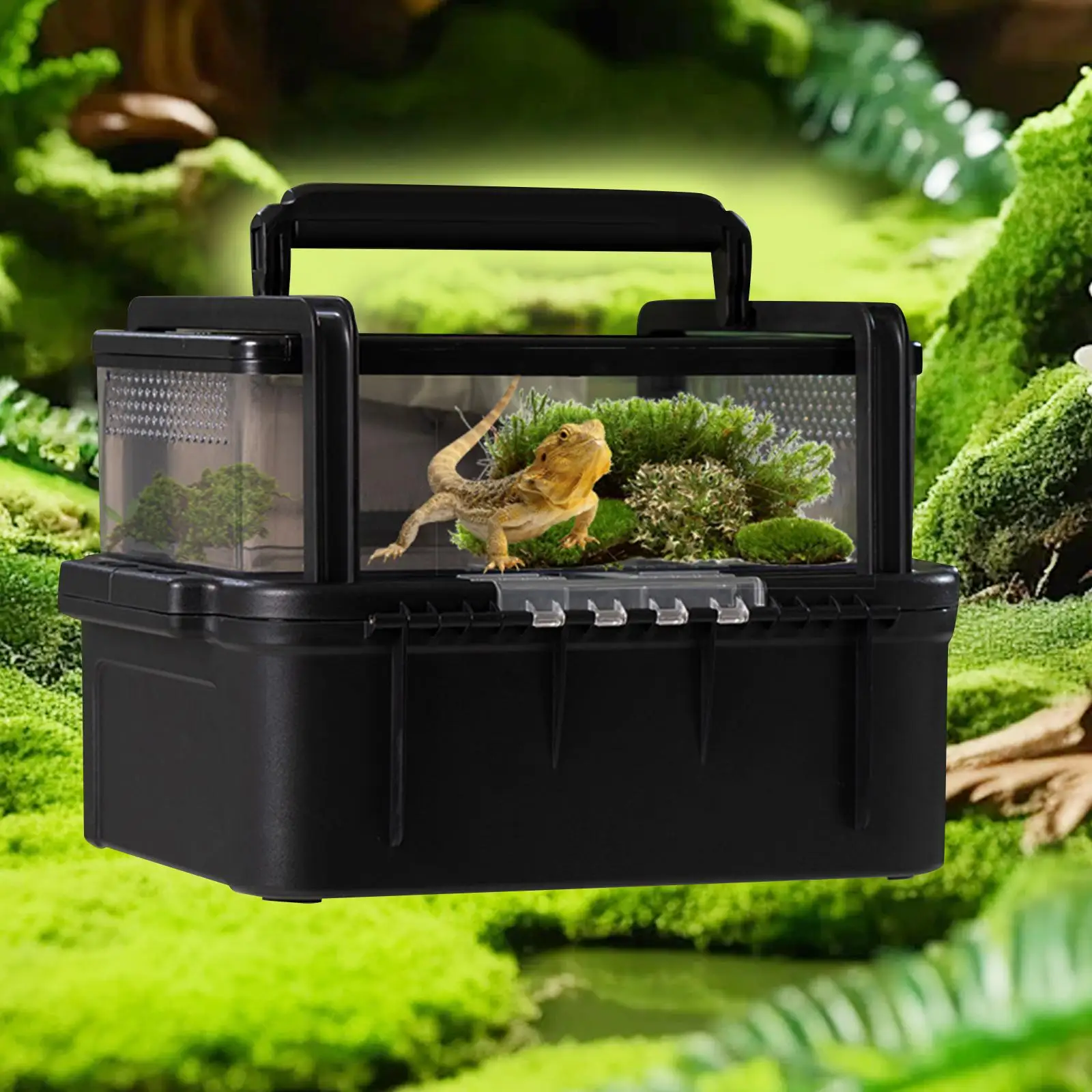 Snake Breeding Box Portable Turtle Tank Multifunction Turtle Transport Container Reptile Habitat Container for Crayfish Crabs