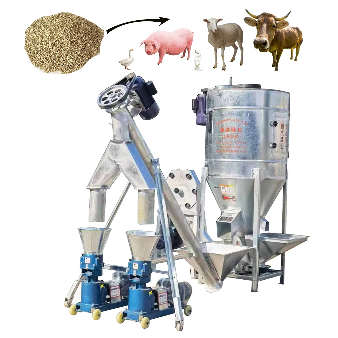 Livestock Feed Production Line Cattle Feed Plant Animal Feed Pellet Processing Machines