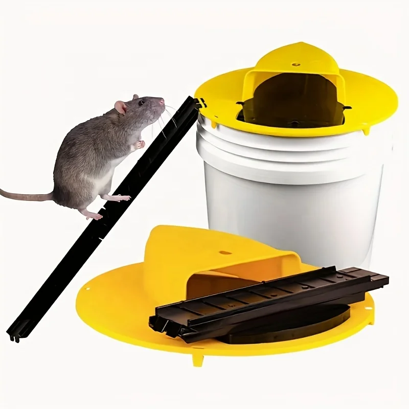 

Automatic Reset Flip and Slide Bucket Lid Mouse Trap Plastic Rodent Catcher Indoor Outdoor Pest Control No Electricity Required