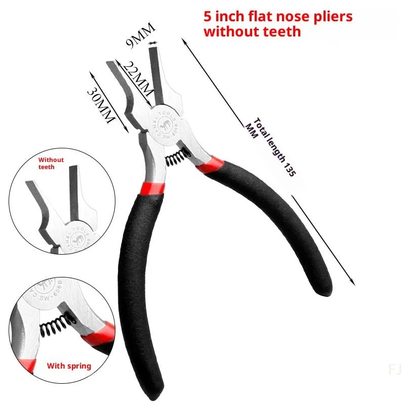 1Pcs Wide Flat 5 Inch Needle Nose Pliers, Multipurpose Tool for Jewelry Artistry.