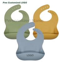 Silicone Baby Bib for Babies & Toddlers Waterproof Silicone Bibs Soft With Food Catcher Pocket for Boys & Girls Free Custom Logo