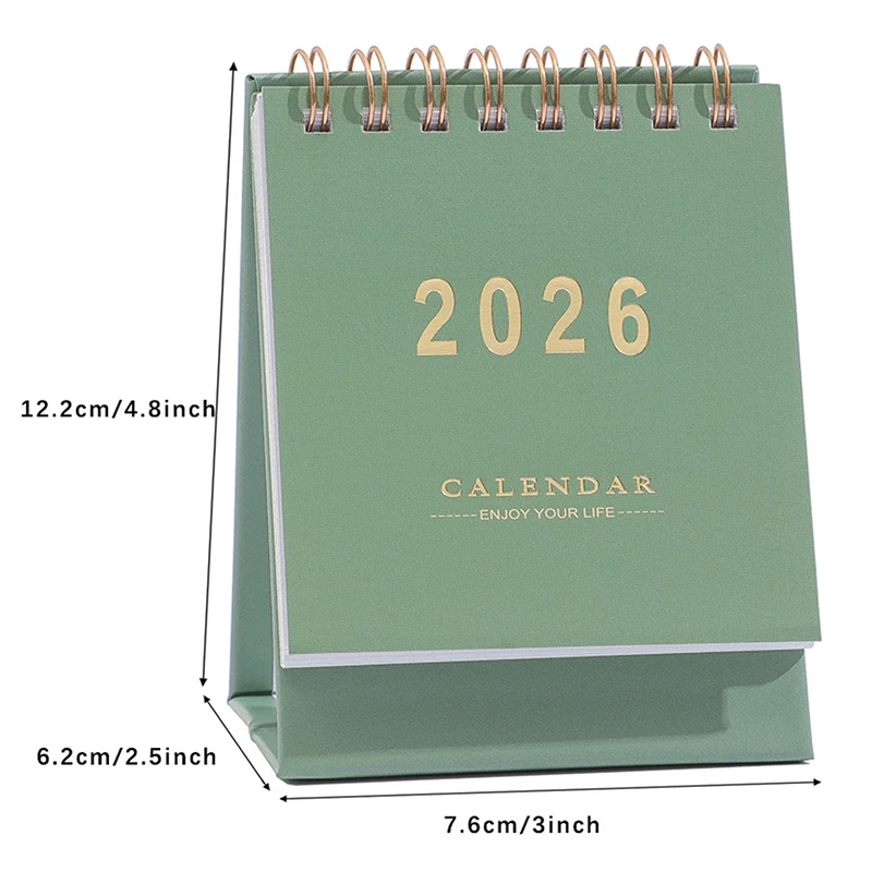 2026 Einfacher Kalender, kleiner Tischkalender, kreativer Spulenkalender, Planer, Desktop-Dekoration, Büromaterial