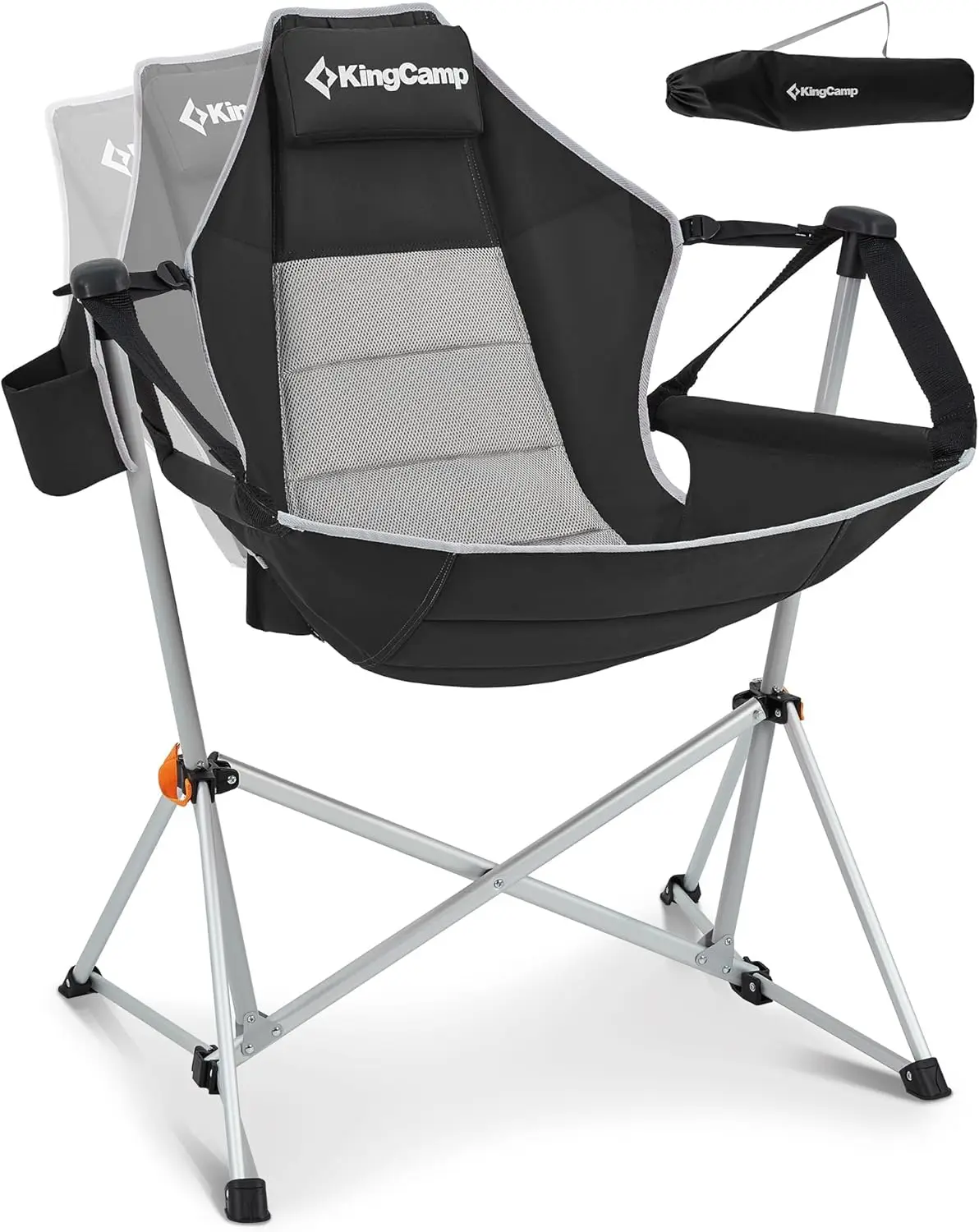

Camping Chair Portable Folding Heavy Duty 400lbs Oversized Rocker with Cup Holder for Outdoor Beach
