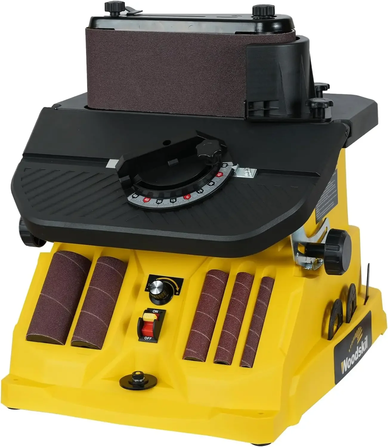 4A Variable Speed Oscillating Belt and Spindle Sander - 4x24” Belt, 5 Sanding Sleeves,