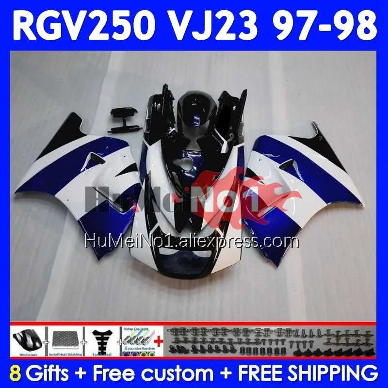 Bodys Kit For SUZUKI RGVT250 SAPC RGV 250 VJ23 97-98 Stock blue 110No.5 RGV-250 VJ 23 RGVT-250 RGV250 97 98 1997 1998 Fairing