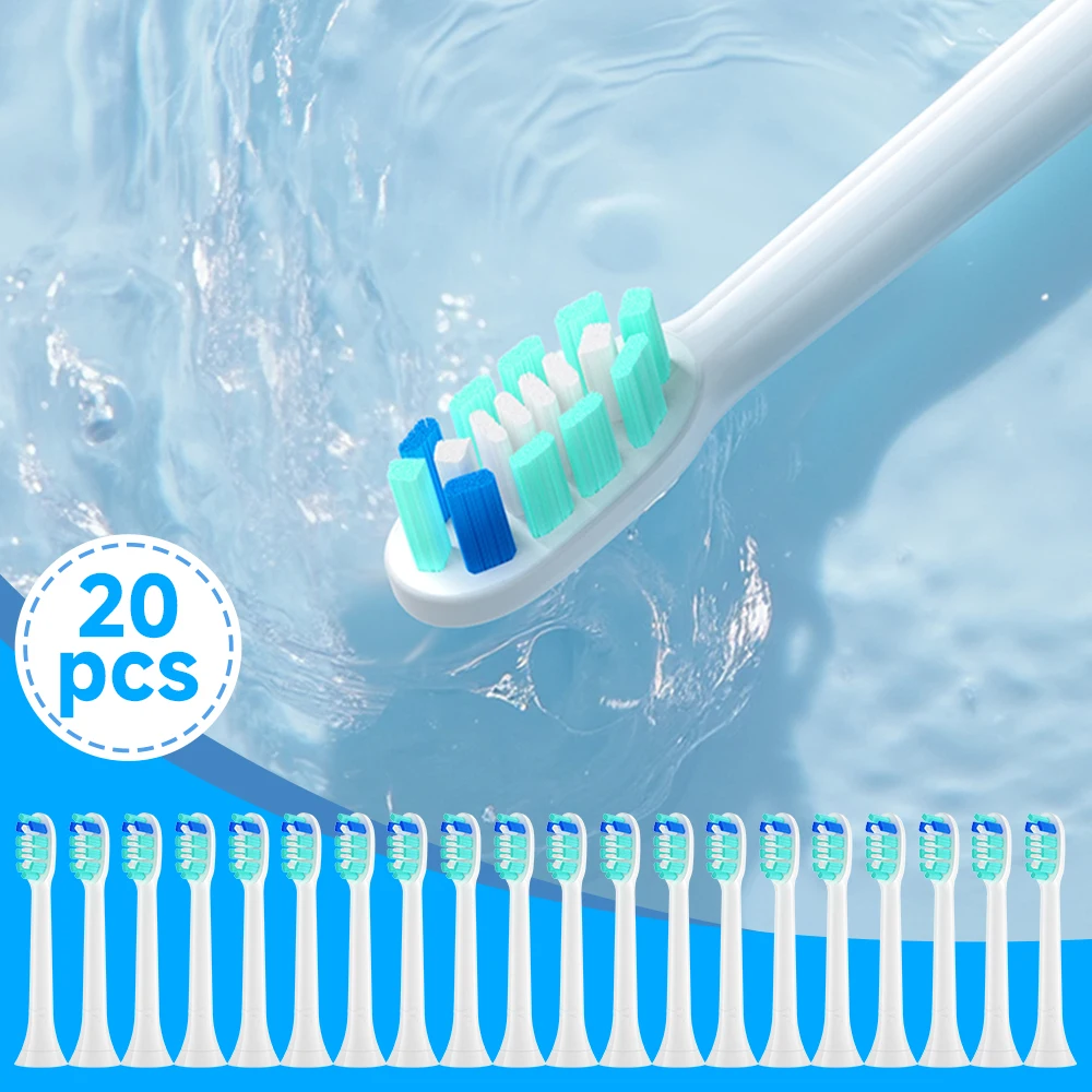 

20 шт. ультрамягких маленьких насадок для электрической зубной щетки Philips Sonicare, совместимых с чувствительными зубами и деснами, сменные, 7100 510