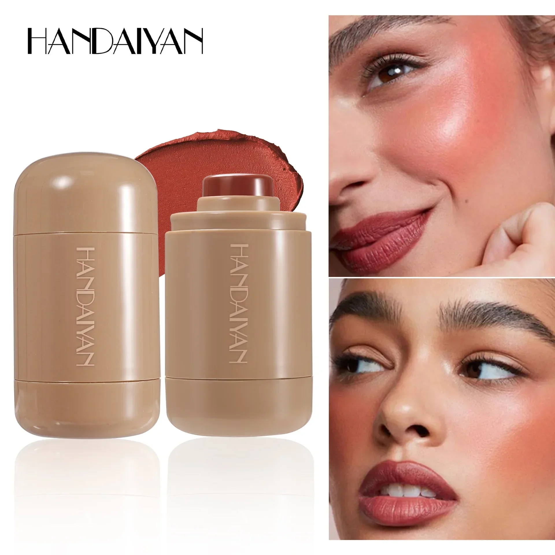Bastoncino per fard a 6 colori Texture leggera naturale Idratante Impermeabile a lunga durata Moda multifunzione Stick per trucco facile da applicare