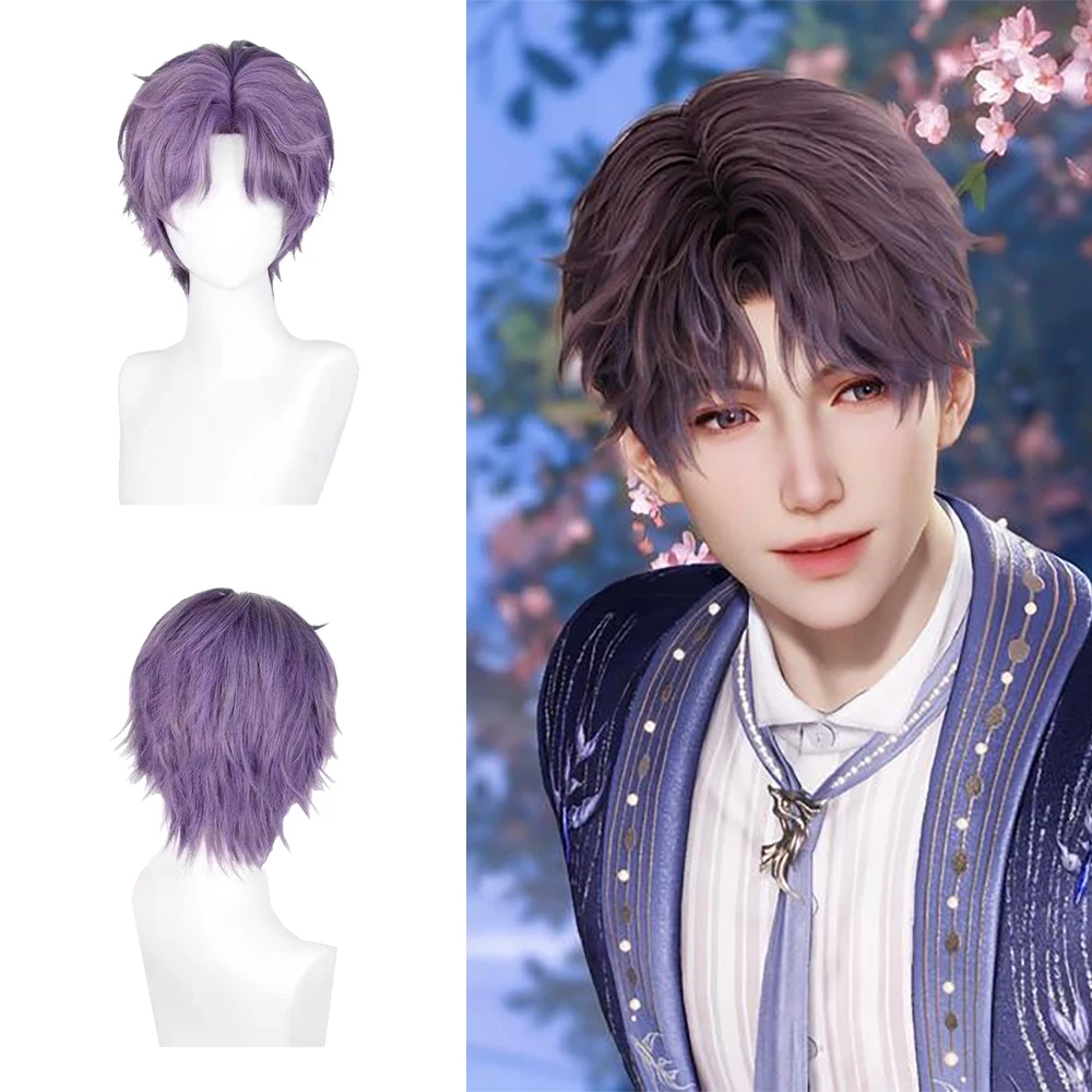 أنيمي لعبة الحب والمساحة العميقة كزيفير سيلوس رافاييل تأثيري الشعر الاصطناعية 10 بوصة للجنسين الشعر القصير مرحلة الأداء شعر مستعار يومي #1