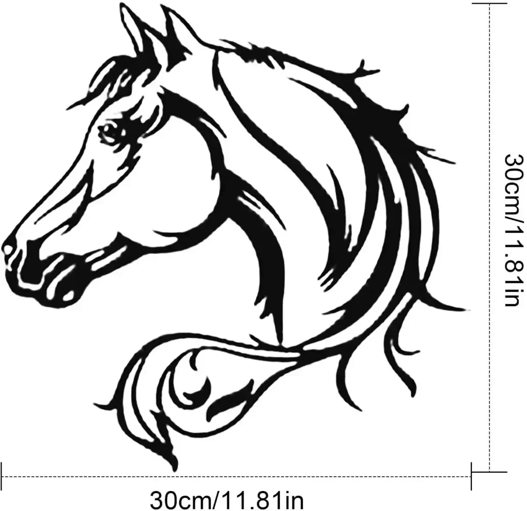 1szt Home 3D Silhouette Wall Decoration, Horse Head Metal Wall Art Iron Art Silhouette Wall Sticker Dekoracja ścienna metalowa wisząca ściana