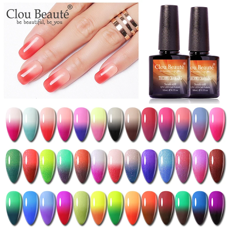 

Clou Beaute 10 мл термо меняющий УФ гель лак для ногтей/светодиодный лак для ногтей принадлежности для ногтей меняющий цвет лак новый гель цвет
